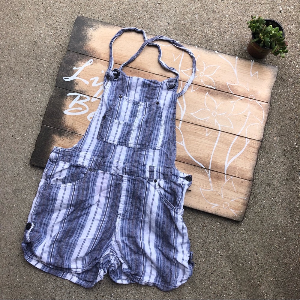 Free People Striped Shortalls (Shorts Overalls) Size 4